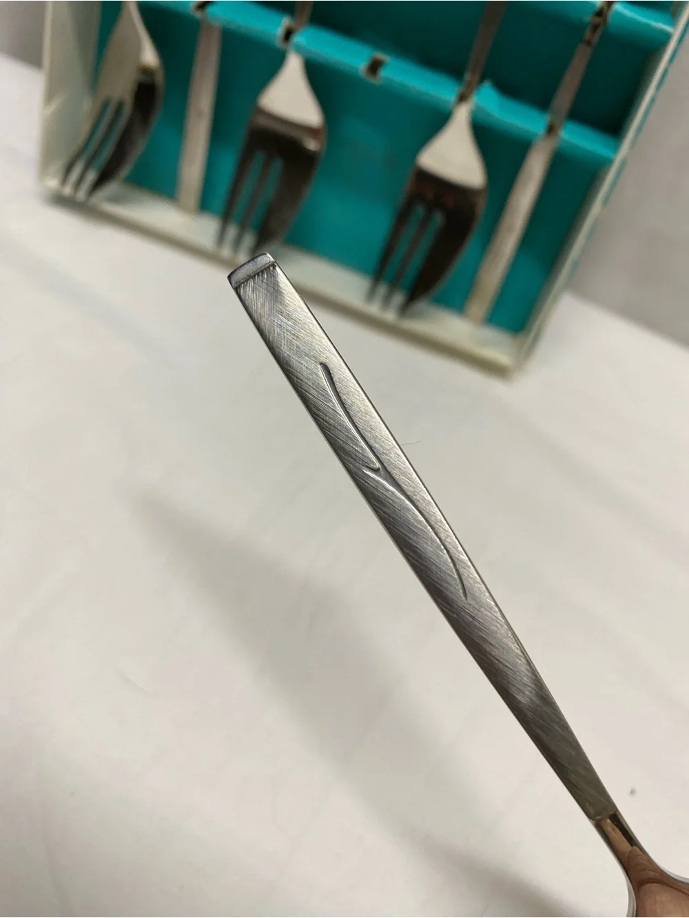 * 1971 Oneida Craft Capistrano Stainless Steel Dessert Pastry Forks 6 Original